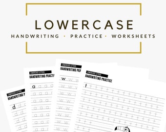 Printable Lowercase Letter Worksheet for Handwriting Practice // Digital Download