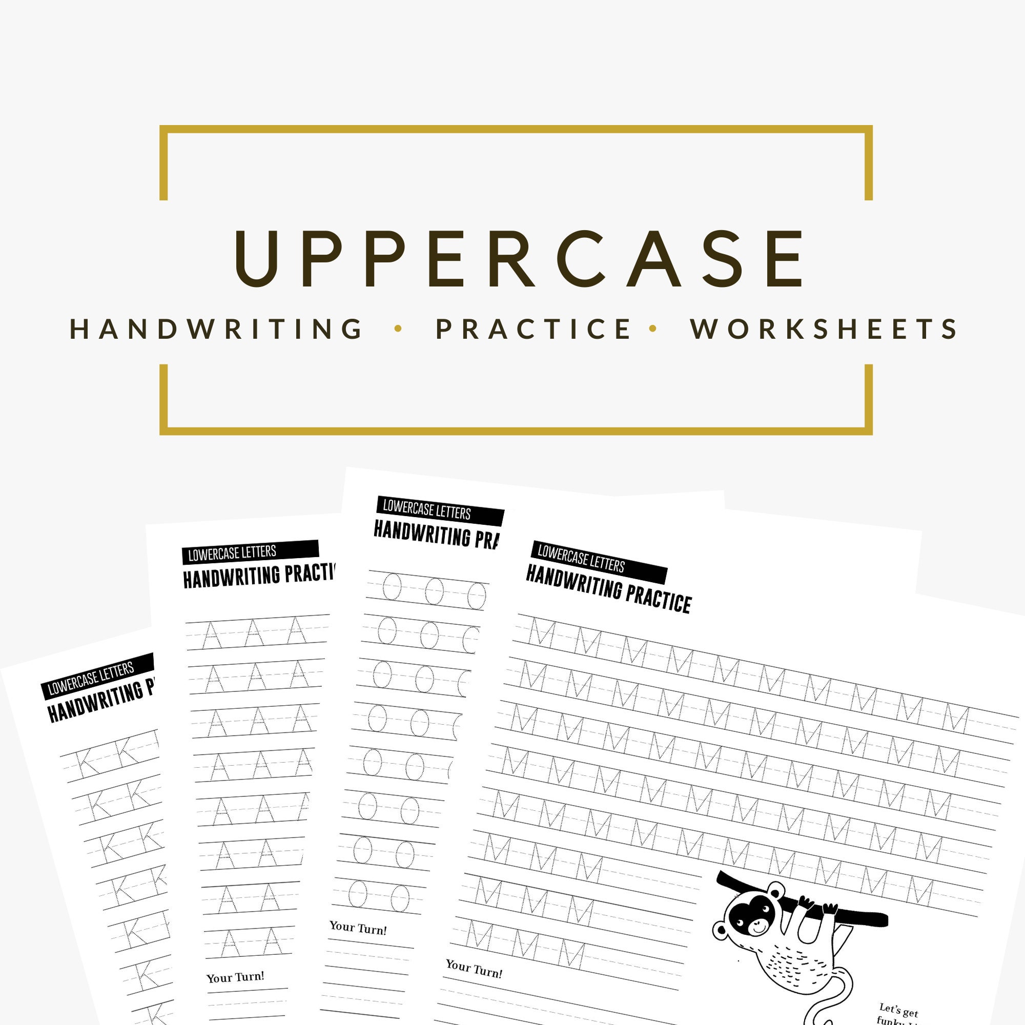 Printable Uppercase Letters Handwriting Practice Worksheet With