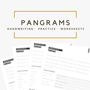 Pangrams Handwriting Practice Worksheets // 11-page Workbook // Digital Download