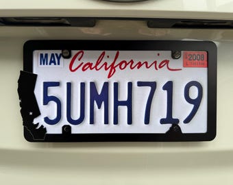 California License Plate Frame: Black Anodized Aluminum