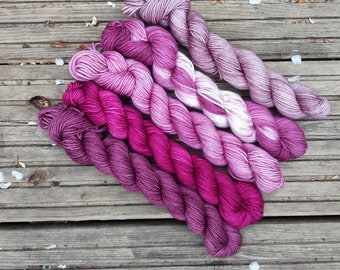 Hand-dyed Superwash Merino 5-skein set, 100g total