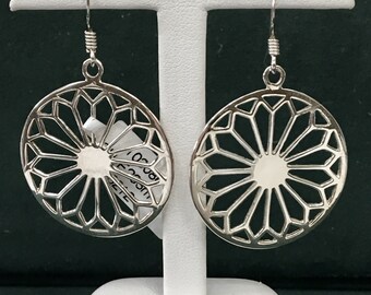 Large Sterling Silver Pinwheel Earrings