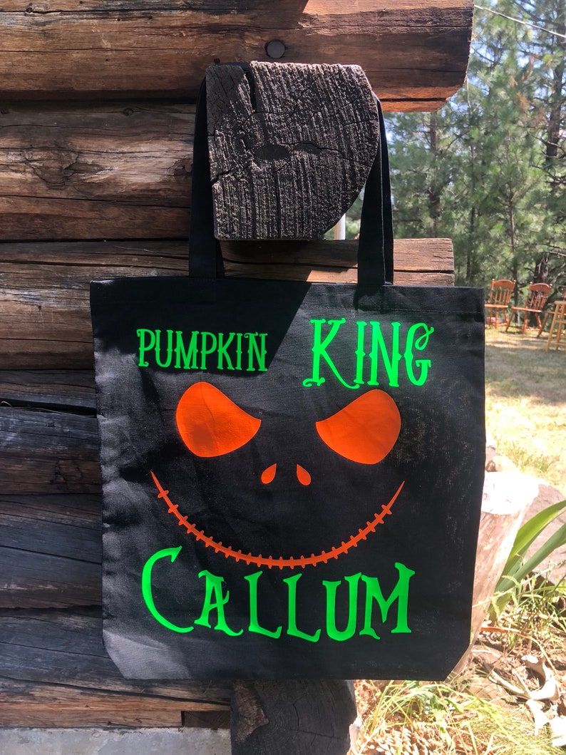 Personalized Trick or Treat bag Jack Bag halloween bag Jack Skellington Halloween Nightmare Before Christmas Bag,Custom Bag Candy bag