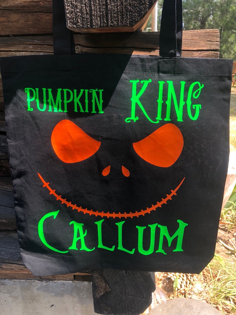 Personalized Trick or Treat bag Jack Bag halloween bag Jack Skellington Halloween Nightmare Before Christmas Bag,Custom Bag Candy bag