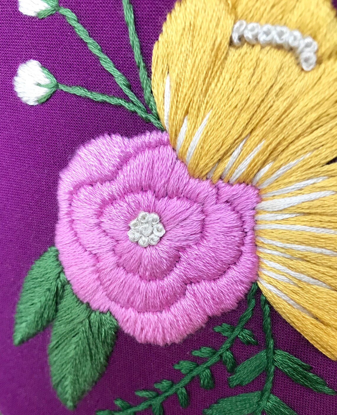 Floral Embroidery Kit// Floral Embroidery/ Embroidery Kit Etsy