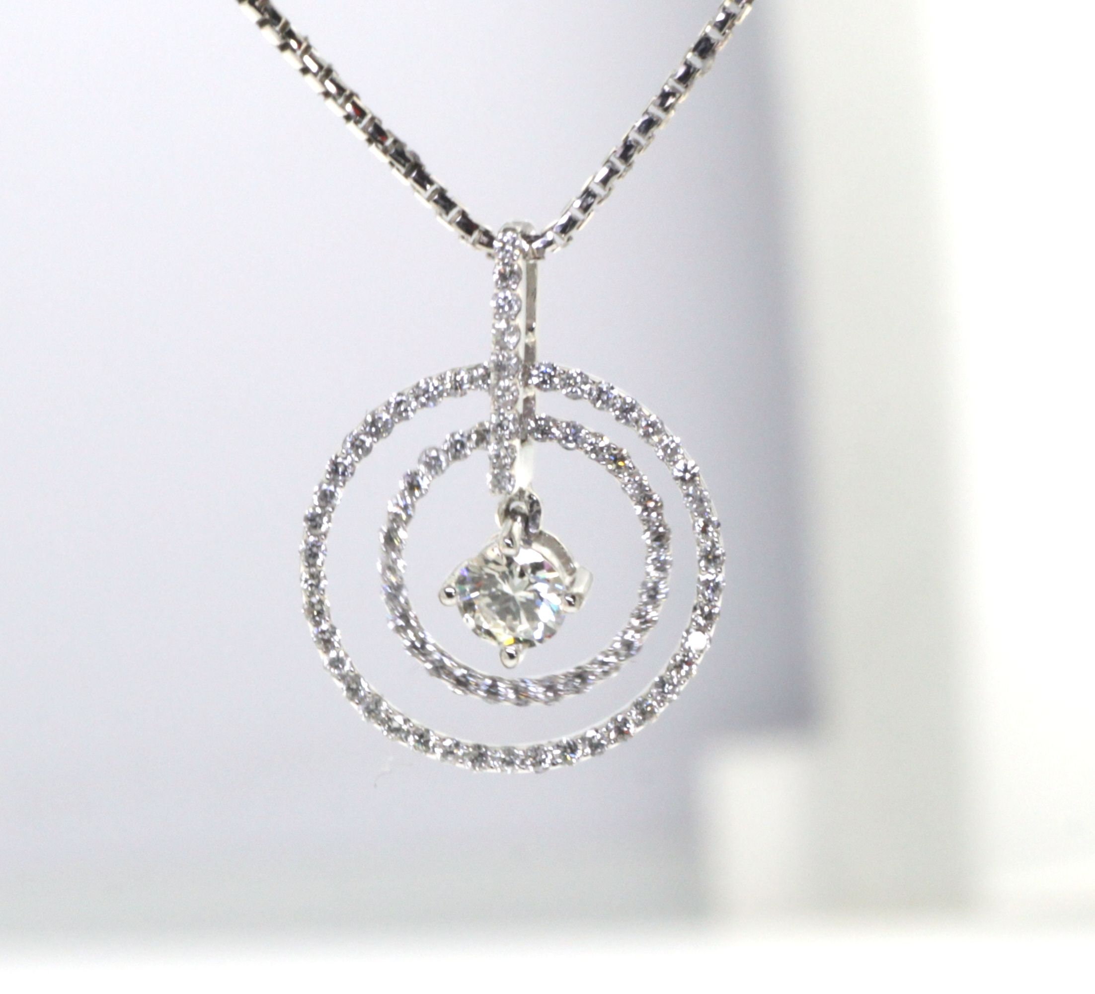 18K White Gold Genuine Diamond Pendant without chain-Birthday | Etsy