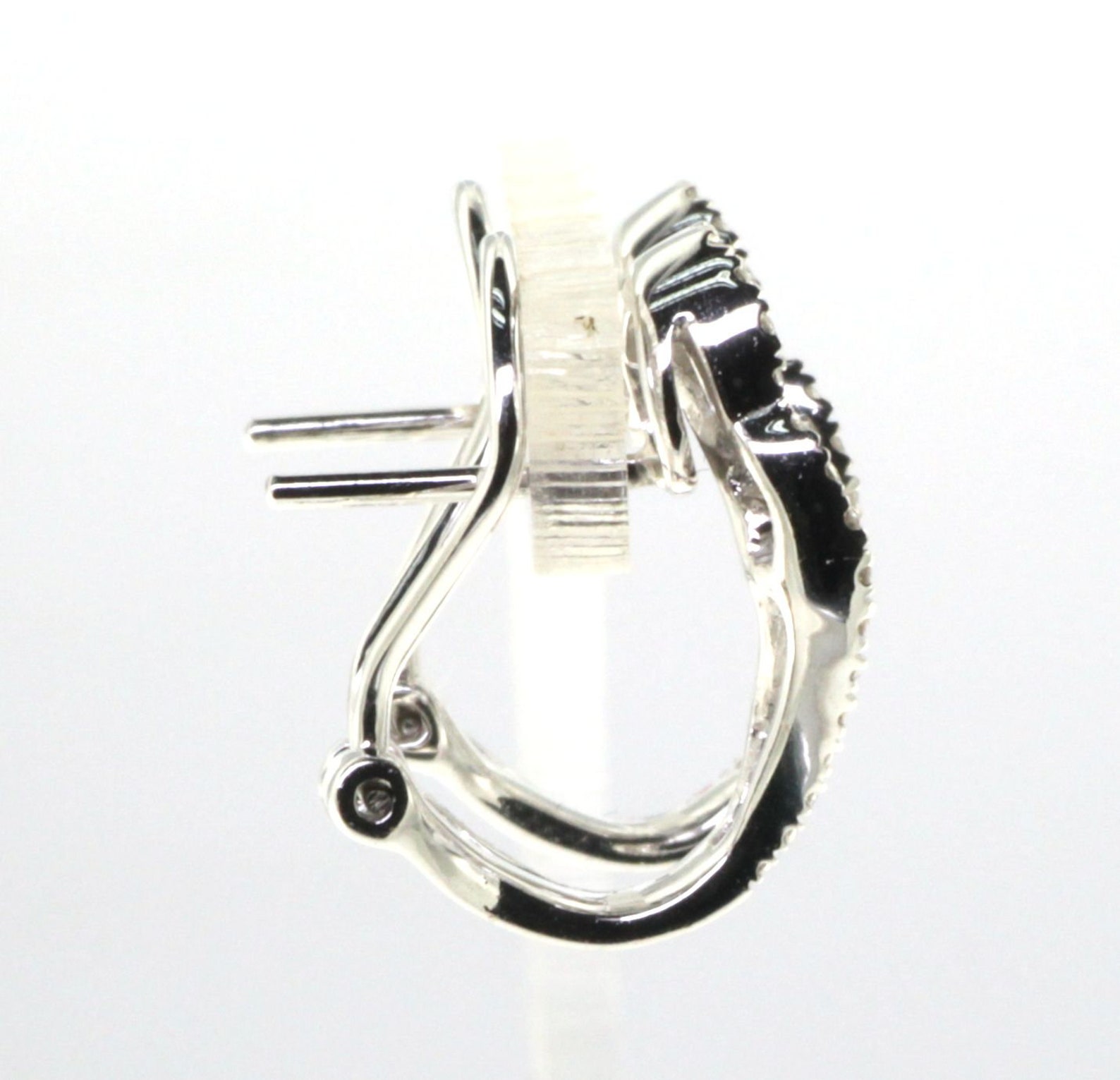 Taper diamonds earring 18k white gold Etsy