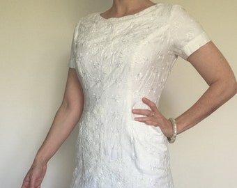 White Cotton Broderie Anglaise wriggle dress