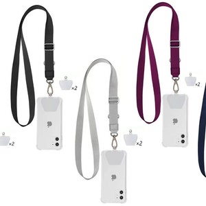 Universal Nylon Phone Lanyard with 2× Durable Pads- Adjustable to Wrist, Neck Strap or crossbody. Multi Colors available - Perfect Gift