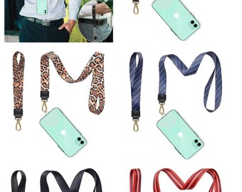 Universal Phone Lanyard - 1× Durable Pads, 1× Neck lanyard  1× Wrist Strap, Nylon Cell Phone Lanyard Multi-Color - Perfect Gift