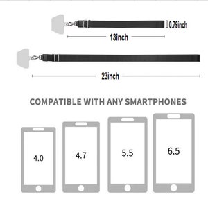 Universal Nylon Phone Lanyard with 2 Durable Pads Adjustable to Wrist, Neck Strap or crossbody. Multi Colors available Perfect Gift image 3