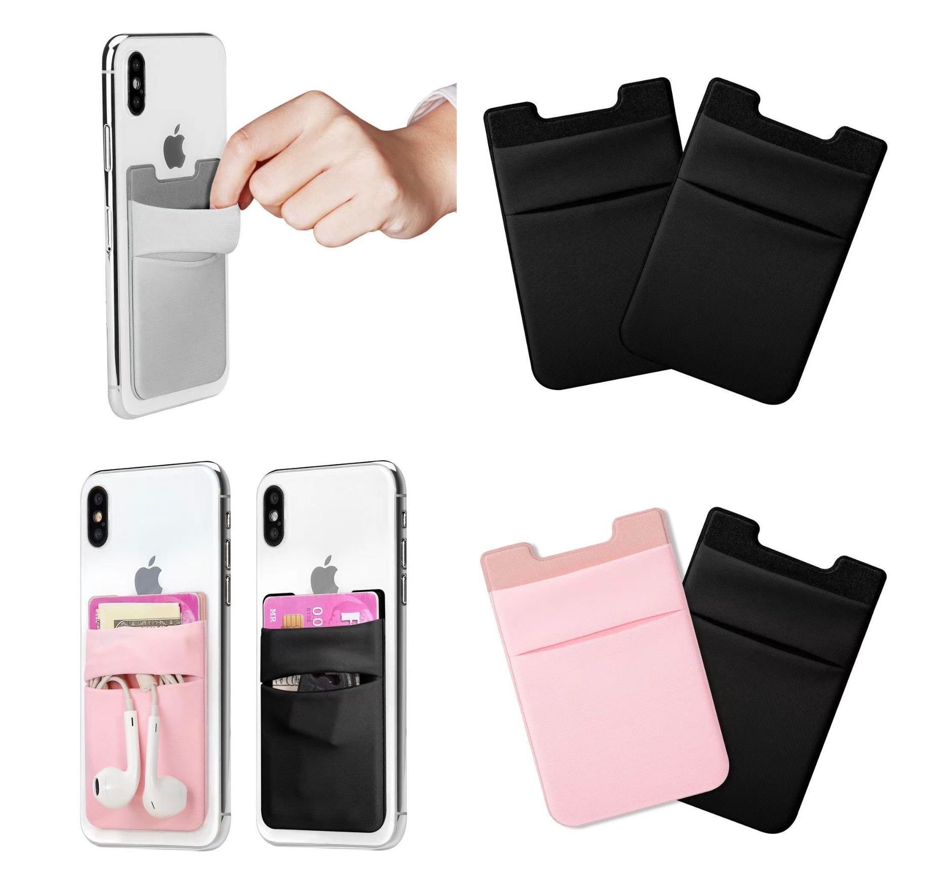 Card Holder for Back of Phone Double Stretchy Lycra Adhesive Etsy