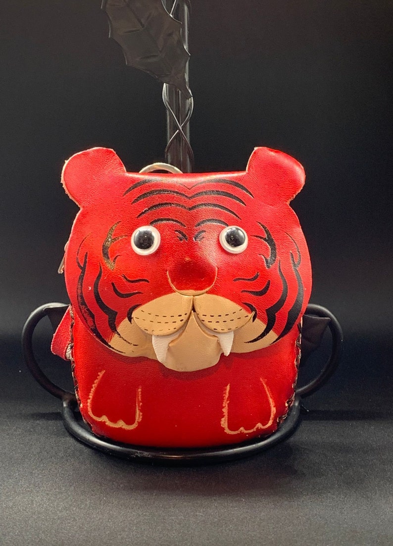 Handmade Leather Animal Tiger Coin Purse MultiColor Perfect Etsy