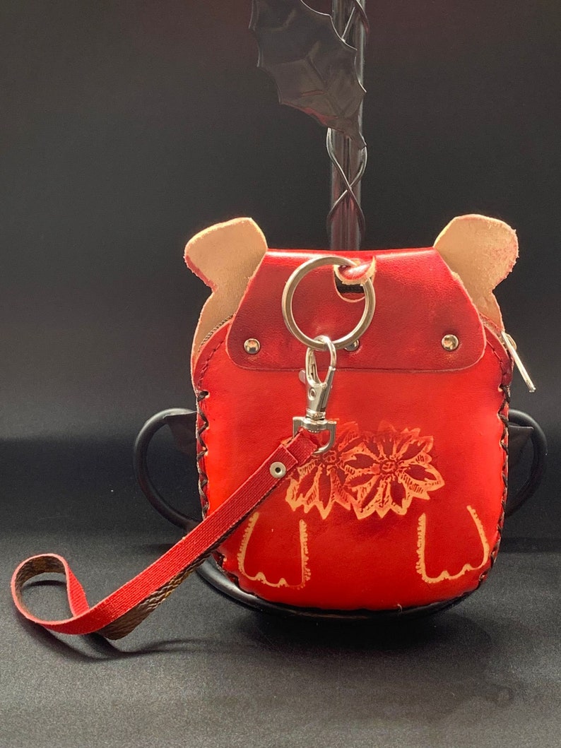 Handmade Leather Animal Tiger Coin Purse Multicolor Perfect Etsy