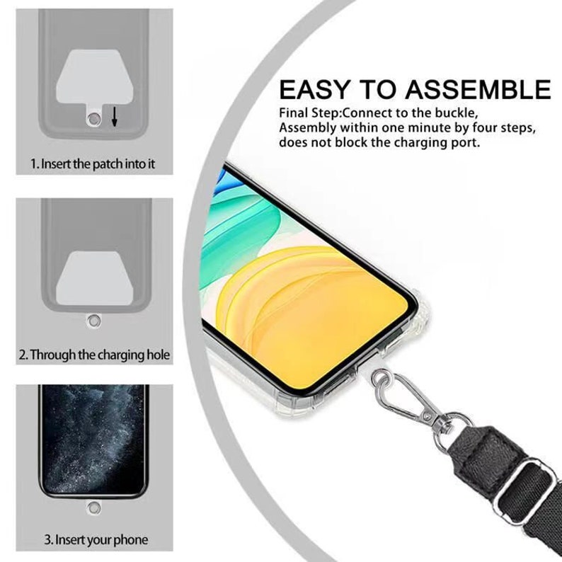 Universal Nylon Phone Lanyard with 2 Durable Pads Adjustable to Wrist, Neck Strap or crossbody. Multi Colors available Perfect Gift image 5