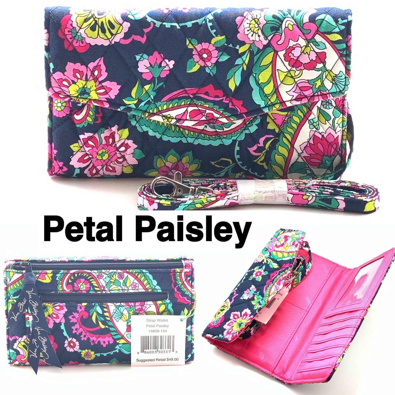 Vera Bradley Strap Wallet Crossbody Bag Multi Pattern Etsy
