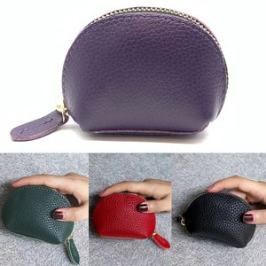 Genuine Leather Coin Purse,Change Purse With Zipper,Soft Leather Coin Pouch Mini Size Coin Purses & Pouches