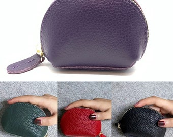 Genuine Leather Coin Purse,Change Purse With Zipper,Soft Leather Coin Pouch Mini Size Coin Purses & Pouches