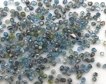 140 PCS Natural Blue Diamond - Rough Raw Blue Diamond, 1 MM Blue Raw Tiny Diamond For Jewelry