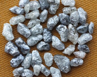 Diamante bruto branco prateado, diamantes naturais soltos com lapidação fantasia, 1,00 quilate