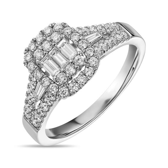 Oro Bianco Anelli Di Lusso Anello Di Fidanzamento In Oro Bianco