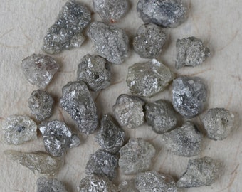 Raw Silver White Diamond, Rough Uncut Gemstones, 1 Carat (5-8mm)
