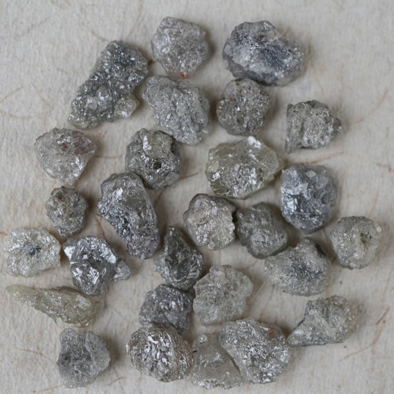 Real Natural Loose Raw Diamonds, Rough Uncut Loose Gemstones, Untreated  Silver White Diamonds For Jewelry, Mined Diamonds, Salt And Pepper