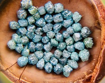 Raw Natural Blue Diamonds for Jewelry Making, Blue Diamond Gemstones Uncut and Rough, Perfect for DIY 1.00CT | 2.50TO3.00MM 5-6PCS