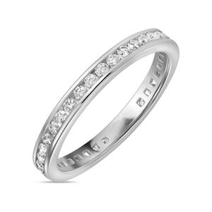 0.65 CT 14k White Gold Full Eternity Band VVS/DE Lab Grown Round Diamond Engagement Ring, Wedding Ring
