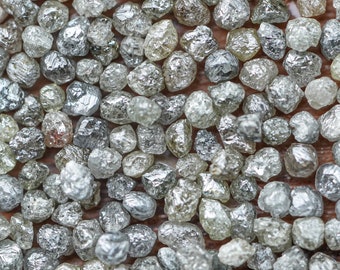 12 Gray Raw Diamond Crystals, 1.00 Carat, Loose Gemstones