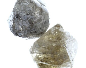 0.64 Carat Natural Crystal Rough Raw Diamonds, greenish grey Raw Diamonds For Jewelry 2pcs- Loose Diamond - Natural Diamond