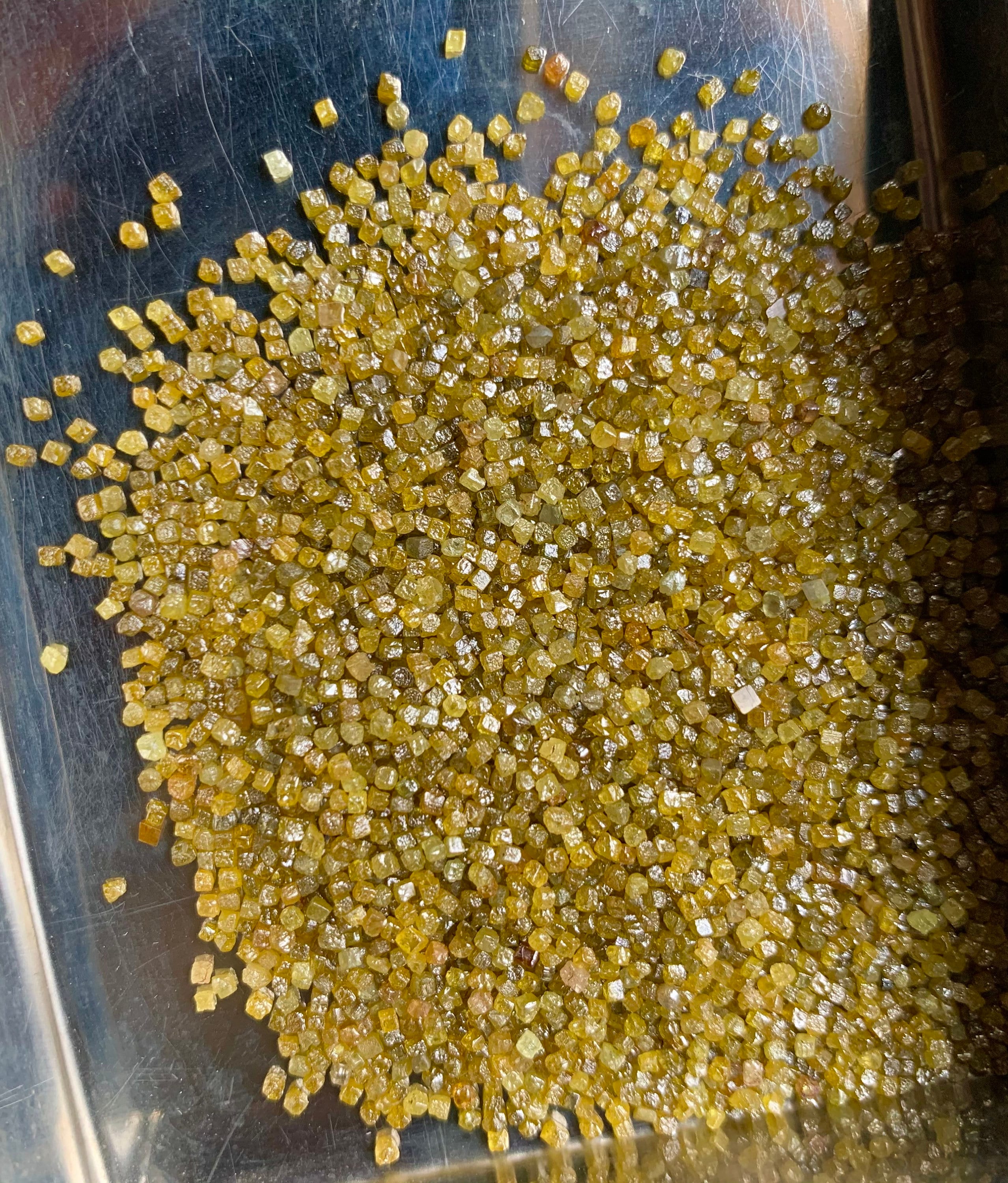 Yellow Raw Diamond | 1.00 CT 45pcs Scoop | Cube Diamond |1.00mm to 1.50mm Mix Color | Rough diamond | Yellow Diamond | Natural Rough Diamond