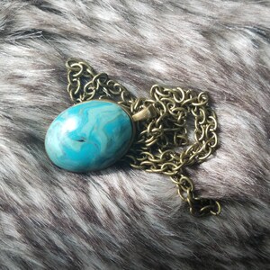 Oval Faux Turquoise Pendant