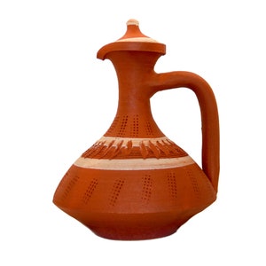 Earthen Lagynos, Wide Flat Bottomed Wine Decanter, Water Pitcher