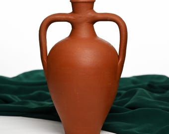 Jarra de agua de terracota con doble asa, jarra de arcilla, jarra de vino, jarrón decorativo para el hogar, jarra de cerámica, regalo de cocina tradicional, ¡apta para bricolaje!