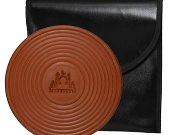 Tayammum Stone with Handcrafted Leather Pouch - Handmade from Pure Middle Eastern Red Clay - Perfect for Travel, Elderly & Gifting