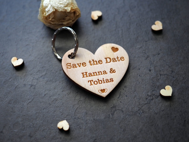 Save the Date Keychain Calendar Heart