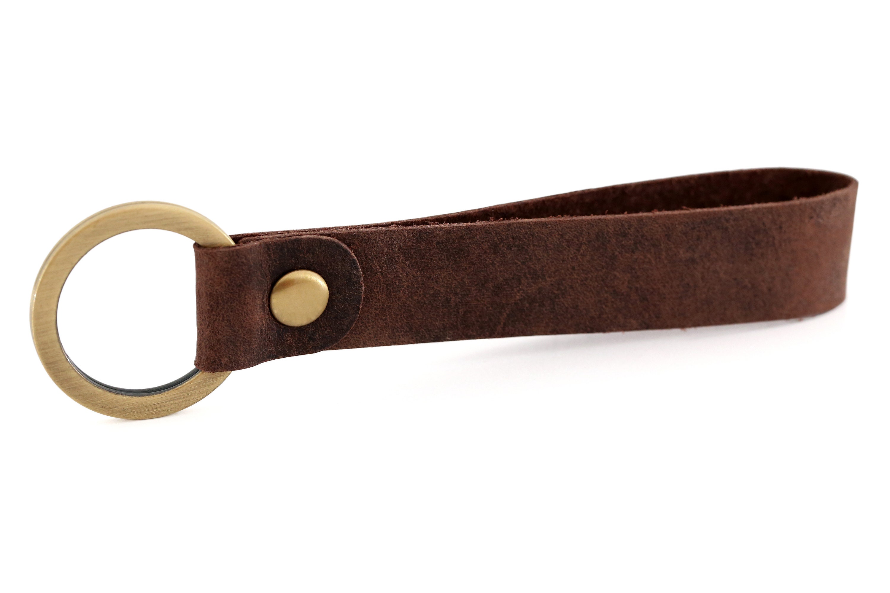 Leather keychain loop with individual engraving Etsy