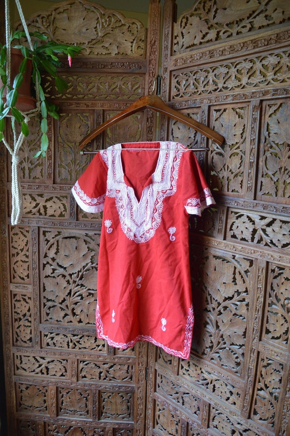 Embroidered Girls Dress - Vintage Girls Summer Dr… - image 1