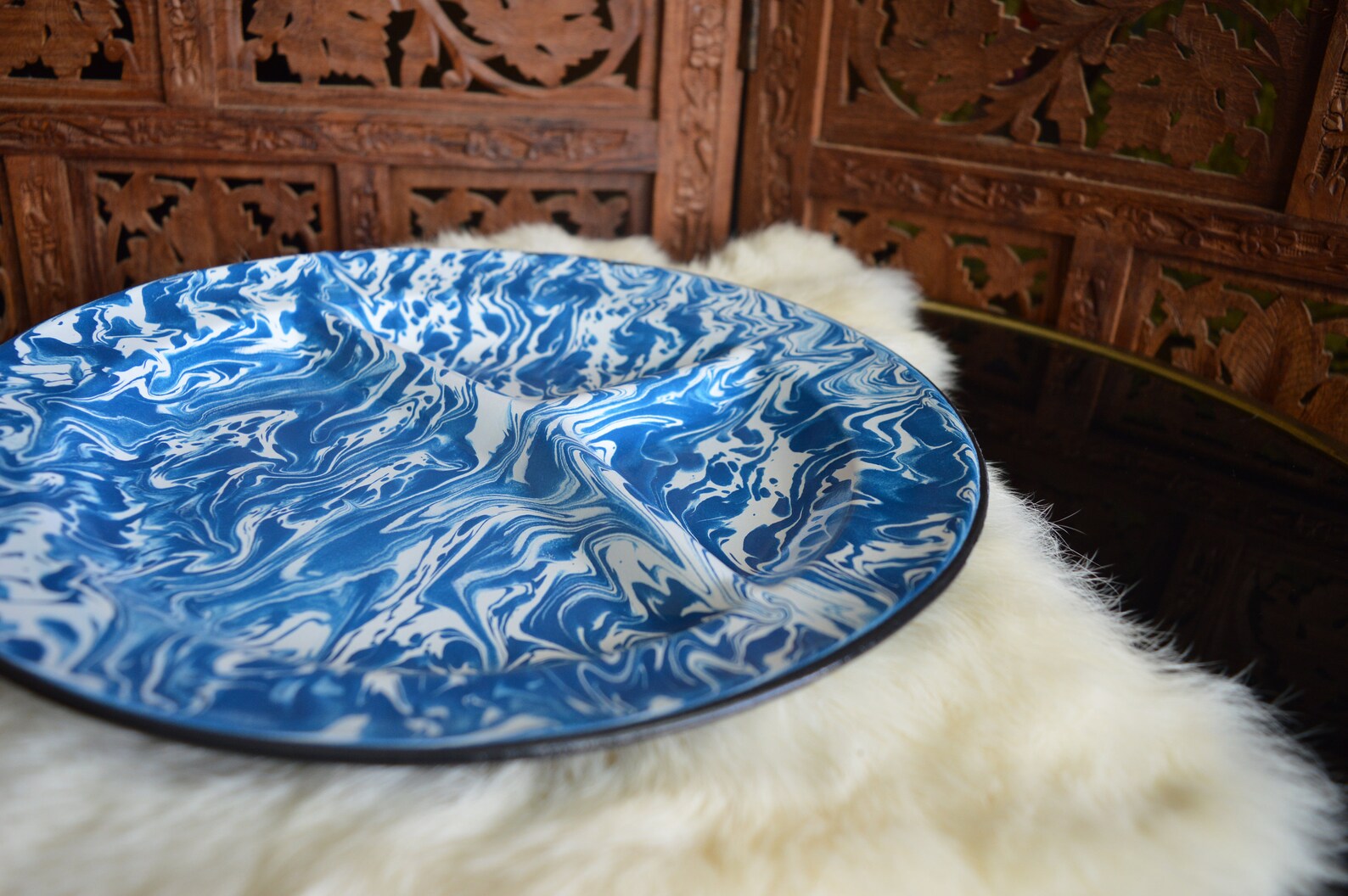 Enamel Divided Plate Vintage Enamel Plate Vintage Etsy