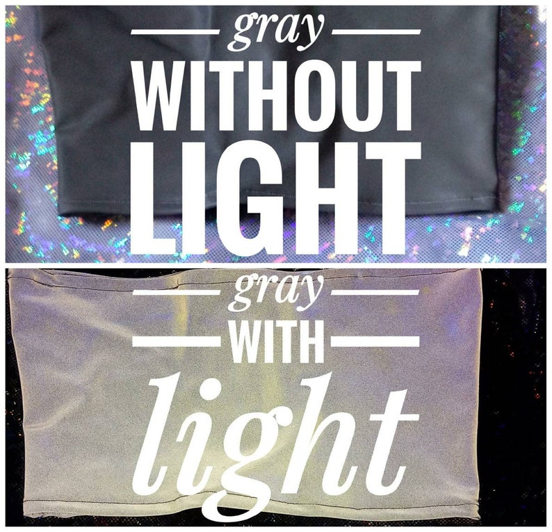 Reflective iridescent Festival Crop Top tank top extraterrestrial super visual X Ray unicorn