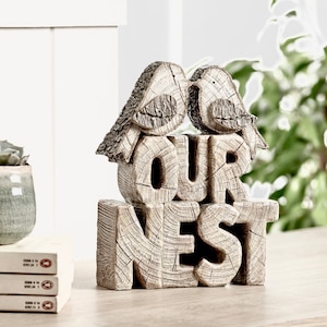 Our nest home ornament 100% recycled concrete First home ornament ideal for him and her gifts moving home mantle piece decor shelf art