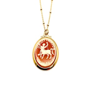 Vintage Sagittarius zodiac charm necklace, Sagittarius cameo, vintage necklace, zodiac Sagittarius super cool zodiac birthday gift  boho