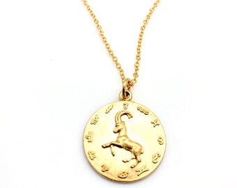 41018-2169 Zodiac Sign Pisces coin Charm 1 pcs Stainless Steel Astrological 12 Horoscope