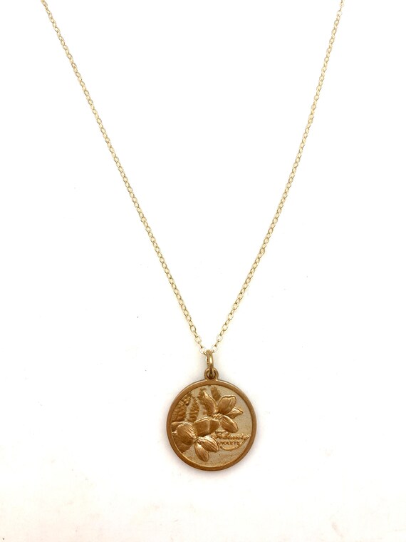 Vintage june flower of the month charm necklace june gem