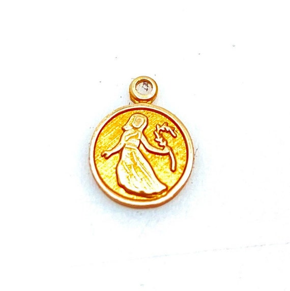 Tiny gold zodiac sign  Vintage Virgo necklace  Li… - image 2