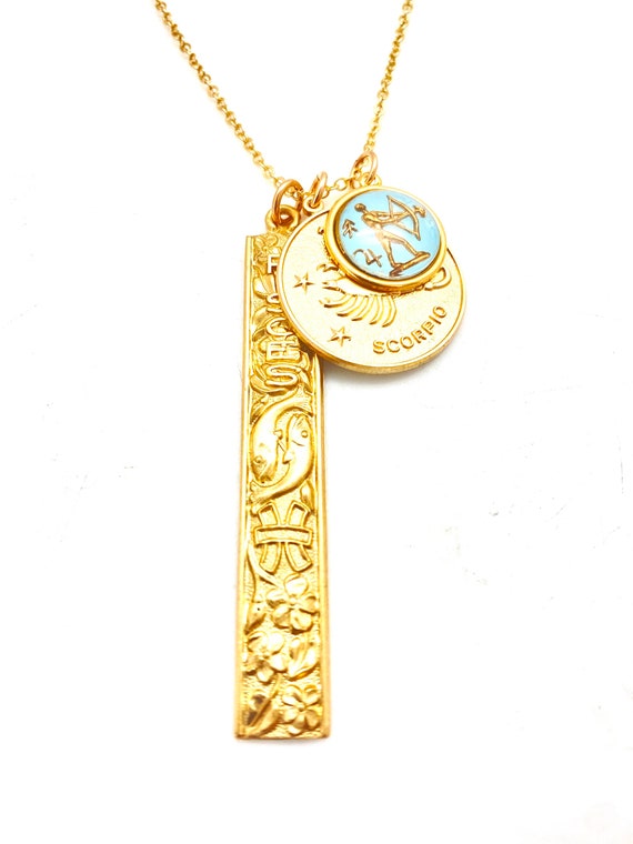 Lot of 12 vintage zodiac charm necklace, set of a… - image 3