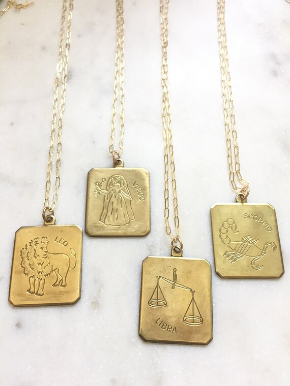 libra charm astrology Vintage libra necklace cool libra necklace horoscope sign gift boho libra vintage zodiac libra necklace