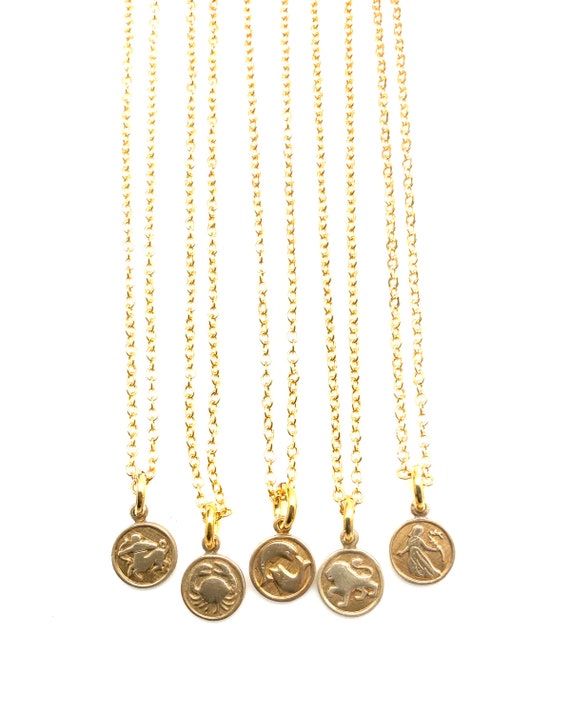 Tiny gold zodiac sign  Vintage leo necklace  Litt… - image 7