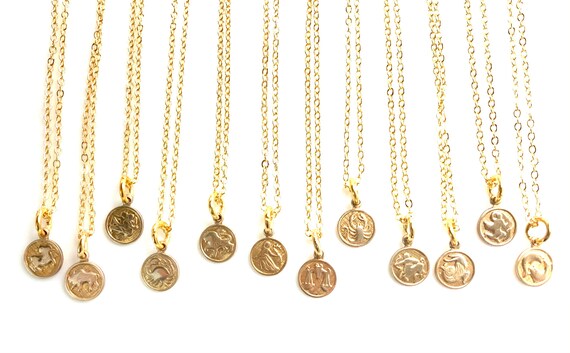 Tiny gold zodiac sign  Vintage Virgo necklace  Li… - image 9